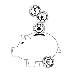 Piggy money savings and investment symbols