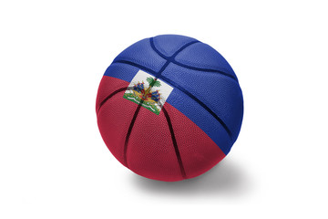 basketball ball with the national flag of haiti on the white background