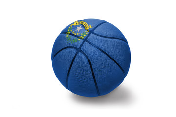 basketball ball with the flag of nevada state on the white background