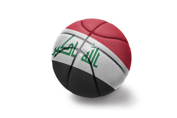 basketball ball with the national flag of iraq on the white background