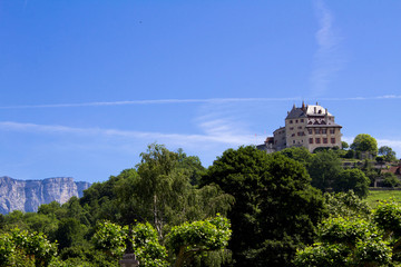 Fototapeta na wymiar Beautiful view of castle on a sunny day.Menthon-Saint-Bernard.France.
