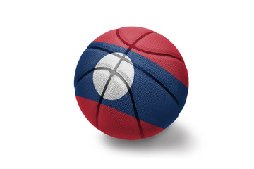 basketball ball with the national flag of laos on the white background