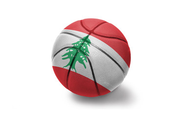 basketball ball with the national flag of lebanon on the white background