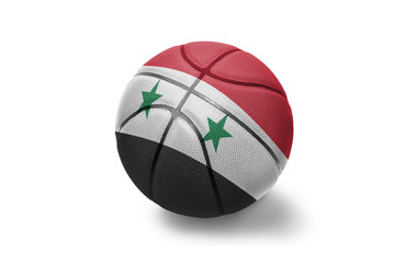 basketball ball with the national flag of syria on the white background