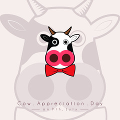 World cow Appreciation Day Vector Design with cow head