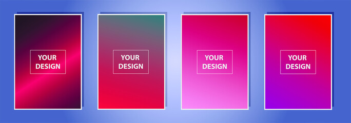 Set of Vector EPS 10 illustration Gradient Background Texture. Template for design, banner, flyer, business card, poster, wallpaper, brochure, smartphone screen, mobile app.