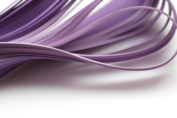 Abstract color wave curl violet strip paper background. Template for prints, posters, cards.