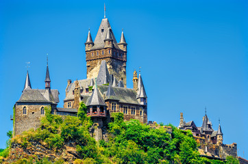 Obraz premium Reichsburg Cochem über der Mosel, Rheinland-Pfalz