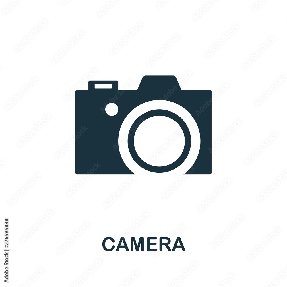 Poster camera vector icon symbol. creative sign from icons collection. filled flat camera icon for computer