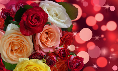 Obraz na płótnie Canvas bouquet of multicolored roses2