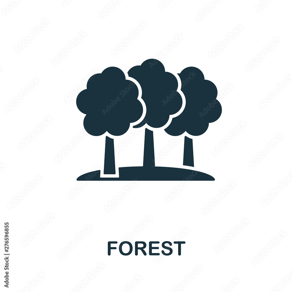 Poster forest vector icon symbol. creative sign from icons collection. filled flat forest icon for computer