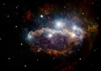 galaxy in a free space. 3D rendering