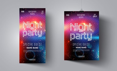 Party flyer,poster template.Abstract background design banner for music night club,disco club,dance event,invitation,dj card,holiday,celebration,entertainment,show,concert.Modern vector illustration.