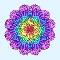 Decorative Element Isolated Colorful Mandala.