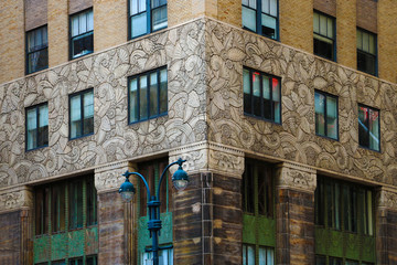 Obraz premium NEW YORK - AUGUST 26, 2018 : View of the beautiful wall of a building in New York.