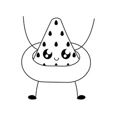 slice of watermelon with float kawaii