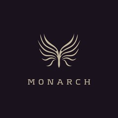 Abstract symbol with elegant shape logo design template.Creative wings inspiration