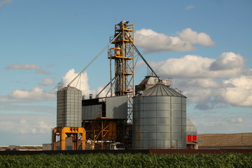 Fototapeta na wymiar modern grain drying plant building