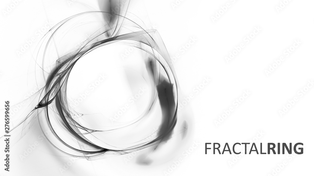 Aufkleber abstract fractal ring on white. raster graphics
