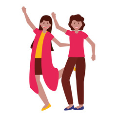 Fototapeta premium happy young people flat design