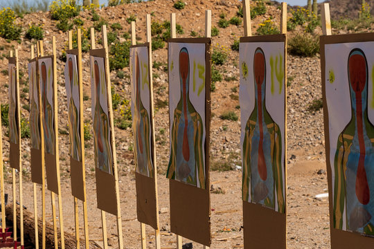 Row of Targets at Outdoor Range