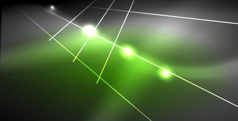 Neon glowing lines, magic energy space light concept, abstract background wallpaper design