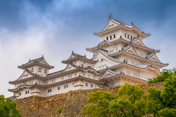 Fototapeta na wymiar Himeji Castle, also called the white Heron castle, Japan. This is a UNESCO world heritage site in Japan.