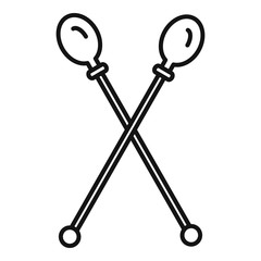 Gymnastics sticks icon. Outline gymnastics sticks vector icon for web design isolated on white background
