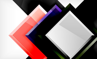 Bright colorful square shape blocks geometrical background