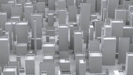 Abstract cubic city environment - white