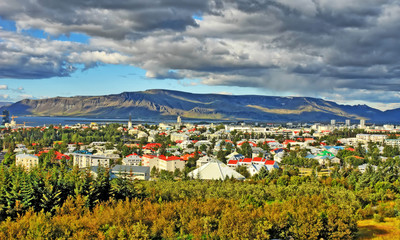Panorama of Reykjavík  -  the capital and largest city of Iceland © robnaw