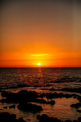 sunset at the sea in hawaii