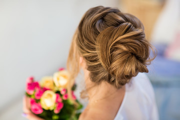 Obraz na płótnie Canvas Wedding hairstyle back view