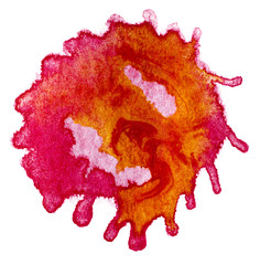 a spot of paint fallen on the paper and spreading blot watercolor