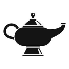Magic djinn lamp icon. Simple illustration of magic djinn lamp vector icon for web design isolated on white background
