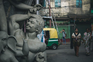 Fototapeta na wymiar Durga Statue in Kolkata, India
