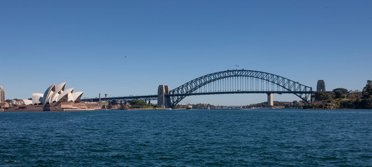 Skyline Sydney Australia. Operahouse and bridge panorama