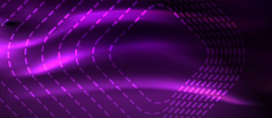 Glowing shiny neon squares abstract background, techno modern template