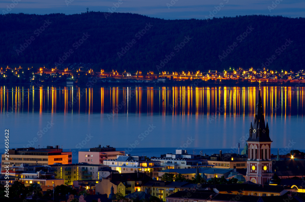 Wall mural jonkoping at night. sweden