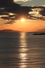 Naklejka na ściany i meble sunset on the picturesque shore of the Adriatic Sea