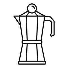 Coffee kettle icon. Outline coffee kettle vector icon for web design isolated on white background