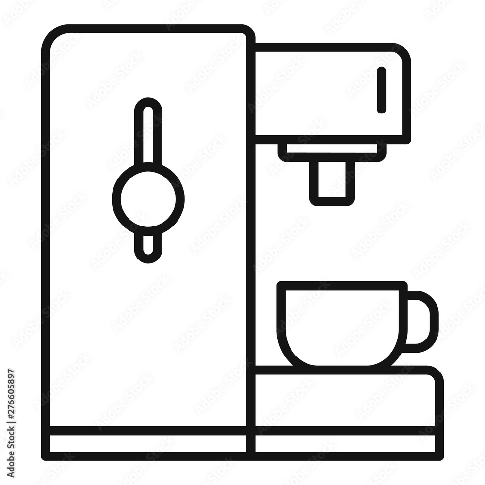 Poster side coffee machine icon. outline side coffee machine vector icon for web design isolated on white b