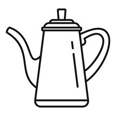 Coffee pot icon. Outline coffee pot vector icon for web design isolated on white background