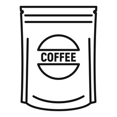 Coffee package icon. Outline coffee package vector icon for web design isolated on white background