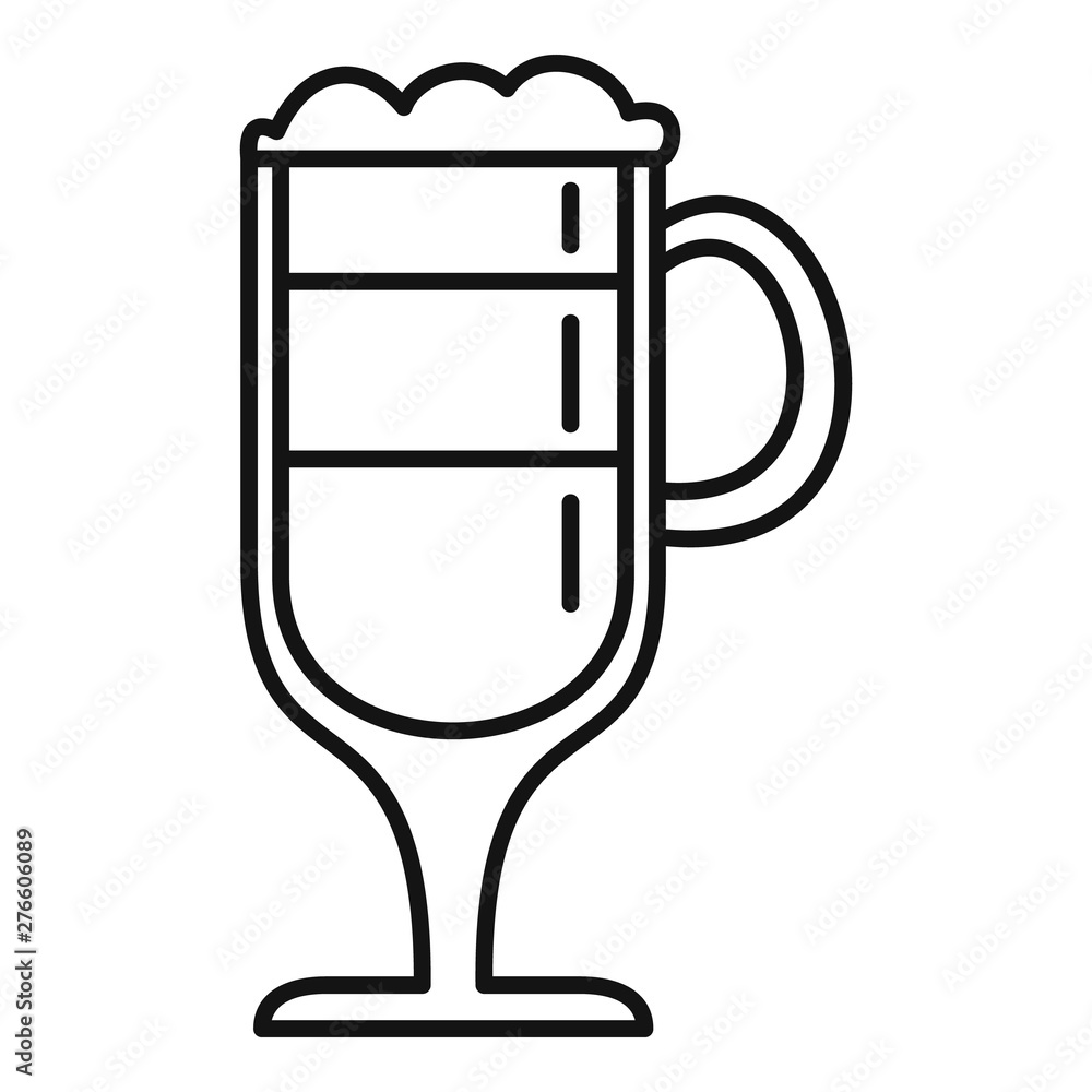 Poster coffee latte icon. outline coffee latte vector icon for web design isolated on white background