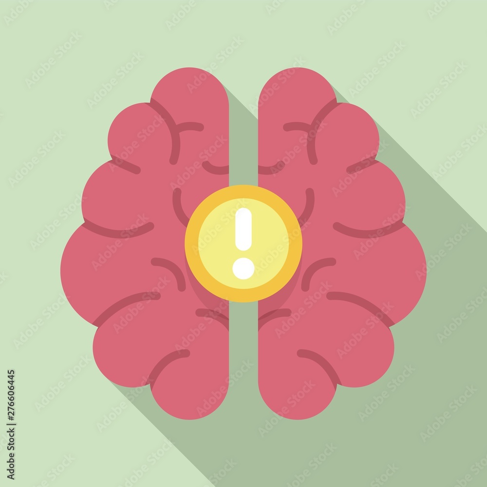 Poster brain idea icon. flat illustration of brain idea vector icon for web design