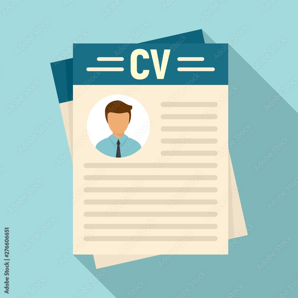 Aufkleber cv document icon. flat illustration of cv document vector icon for web design