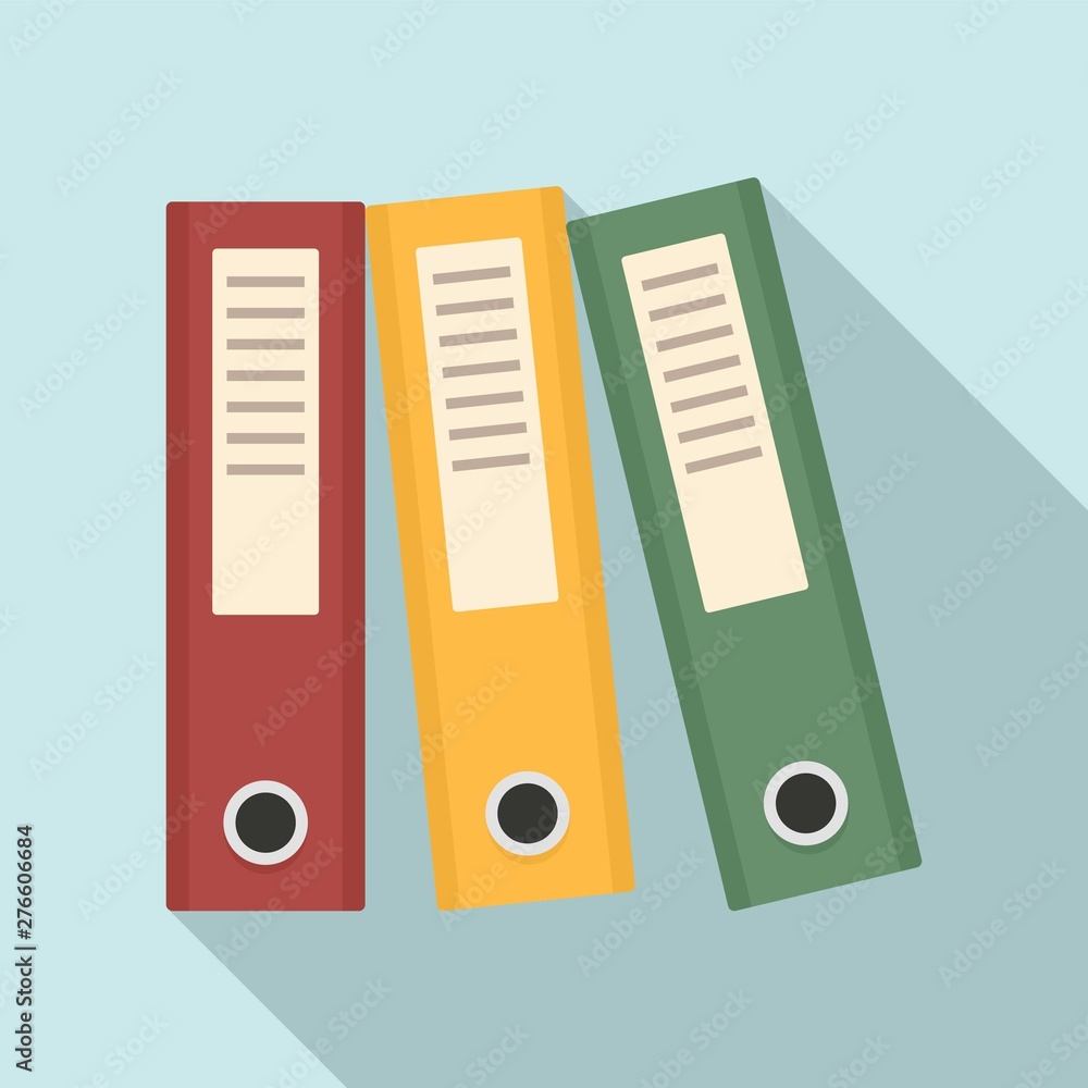 Poster office folder icon. flat illustration of office folder vector icon for web design