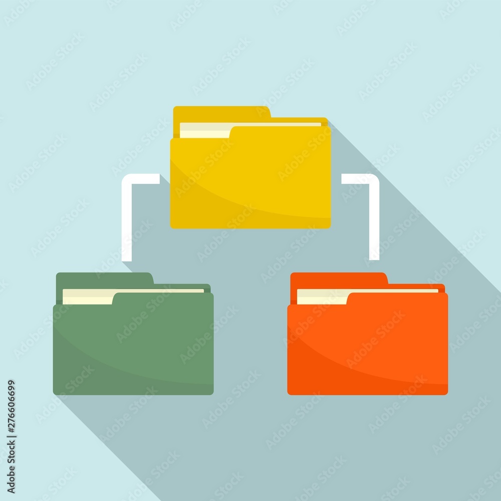 Poster folder network icon. flat illustration of folder network vector icon for web design