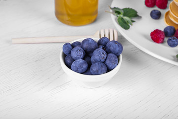 blueberries in a plate close up
